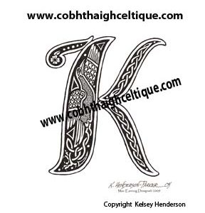"K" Celtic Raven